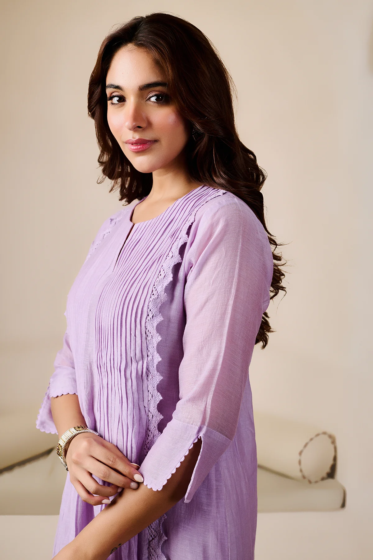 Akshara Lilac Chanderi Set of 3 - Image 5