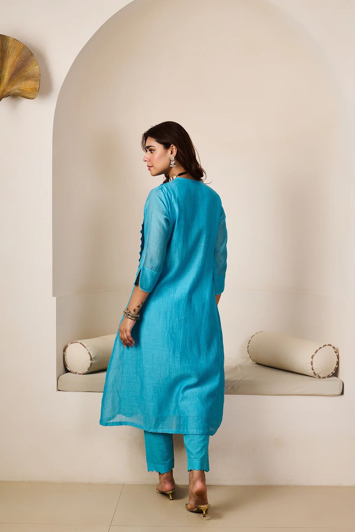 Akshara Blue Chanderi Set of 3 - Image 6