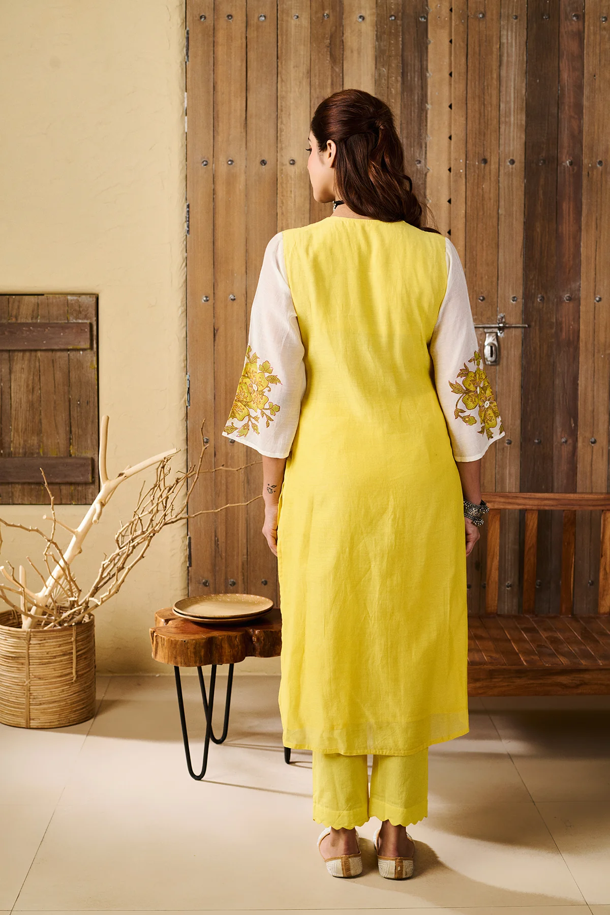Akshara Yellow Chanderi Set of 3 - Image 5