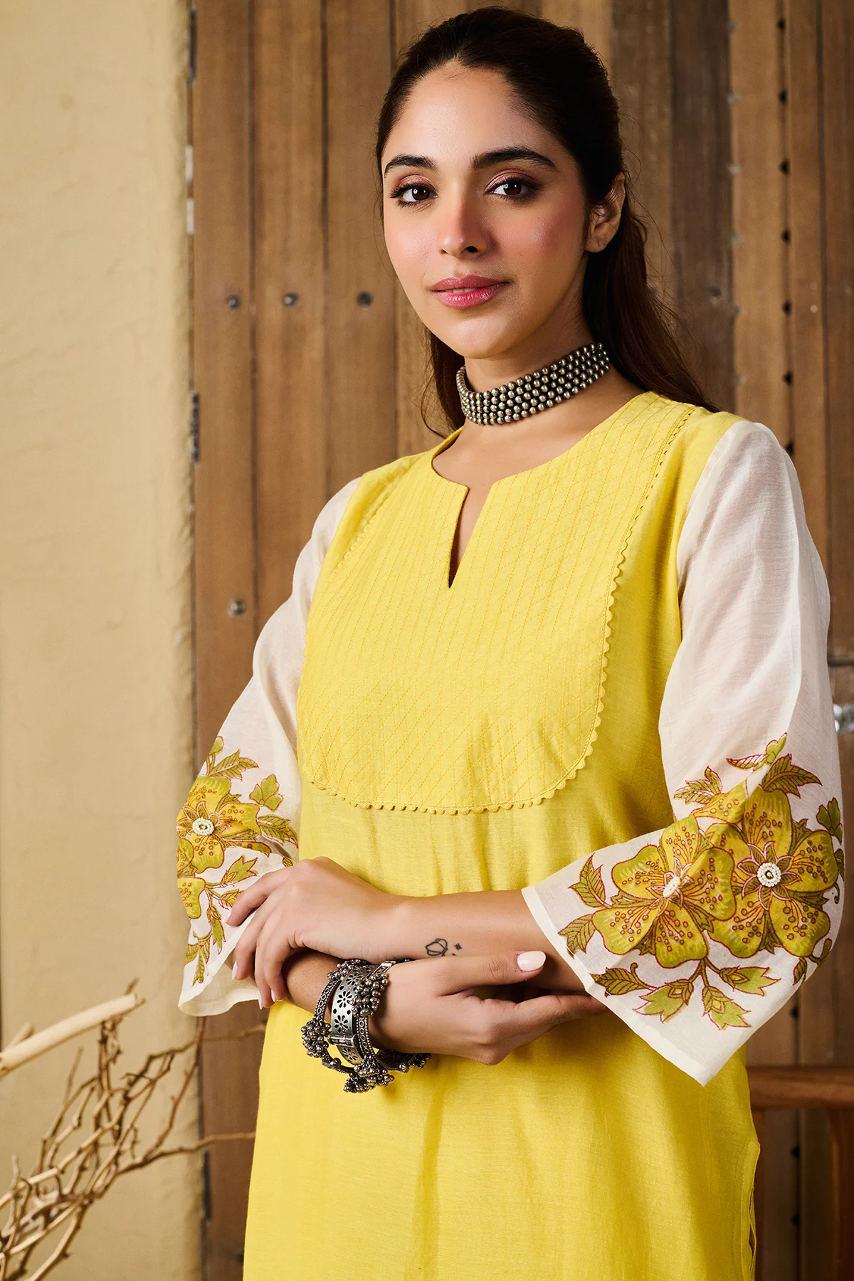 Akshara Yellow Chanderi Set of 3 - Image 6