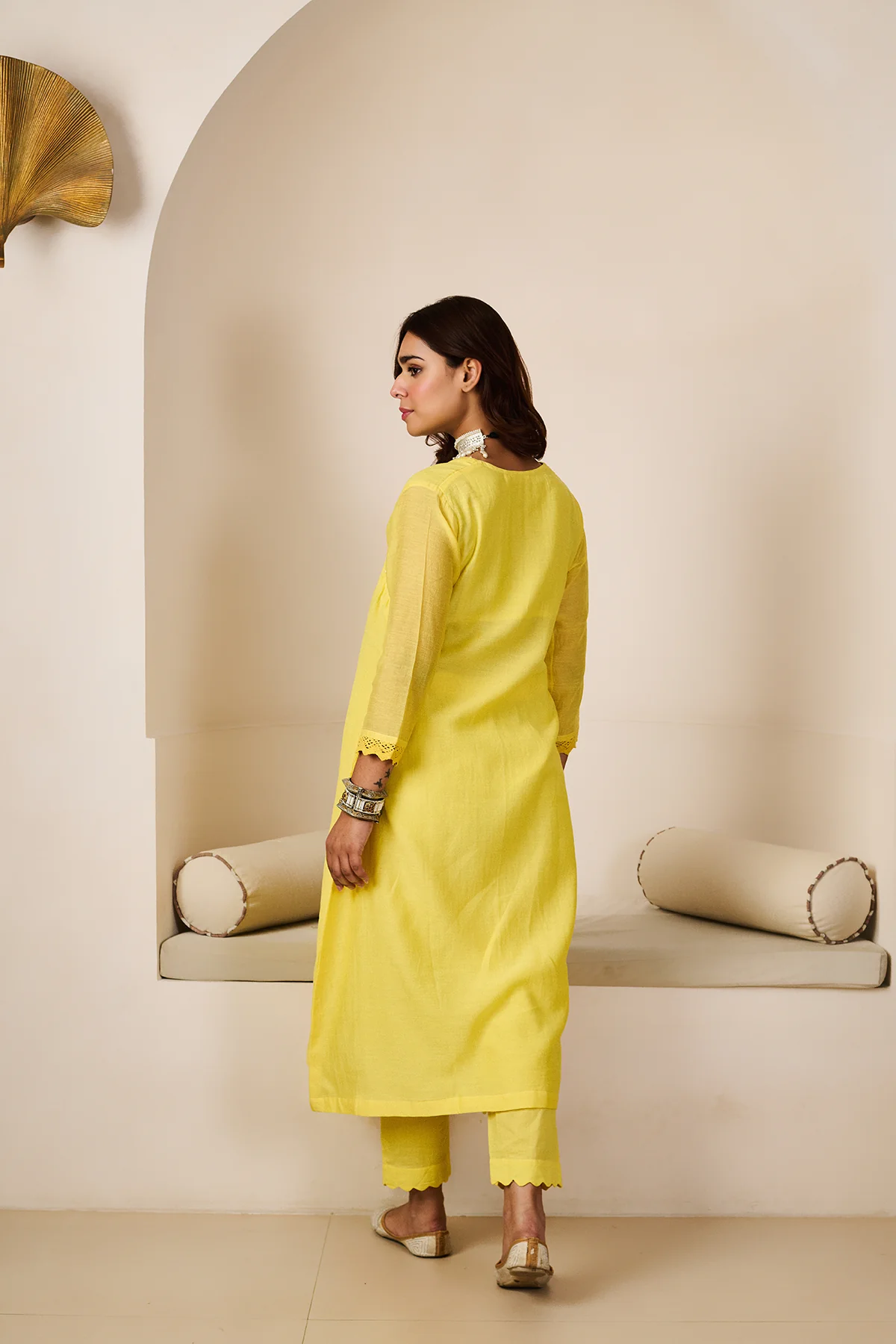 Akshara Yellow Chanderi Set of 3 - Image 6