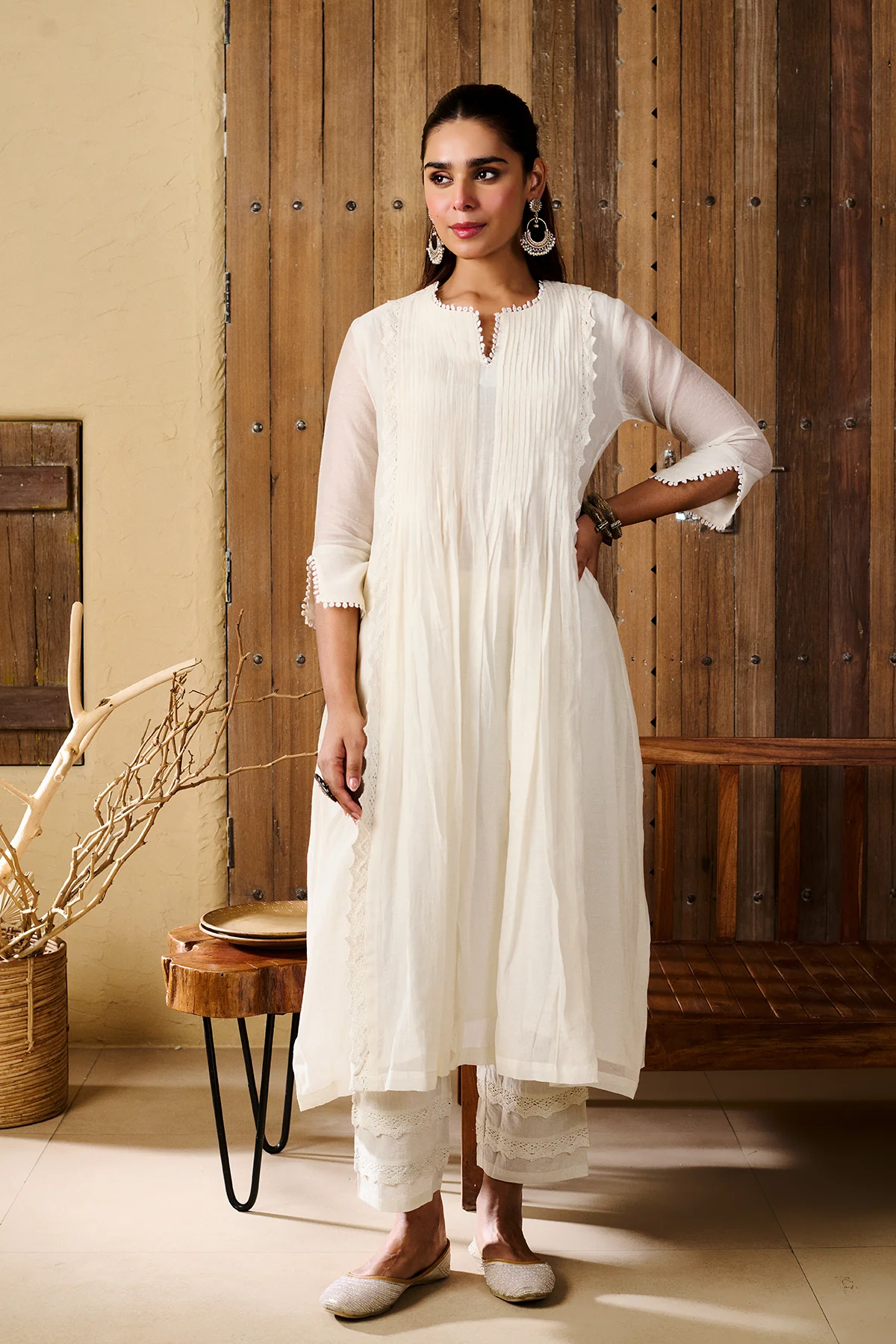Akshara White Chanderi Set of 3 - Image 5