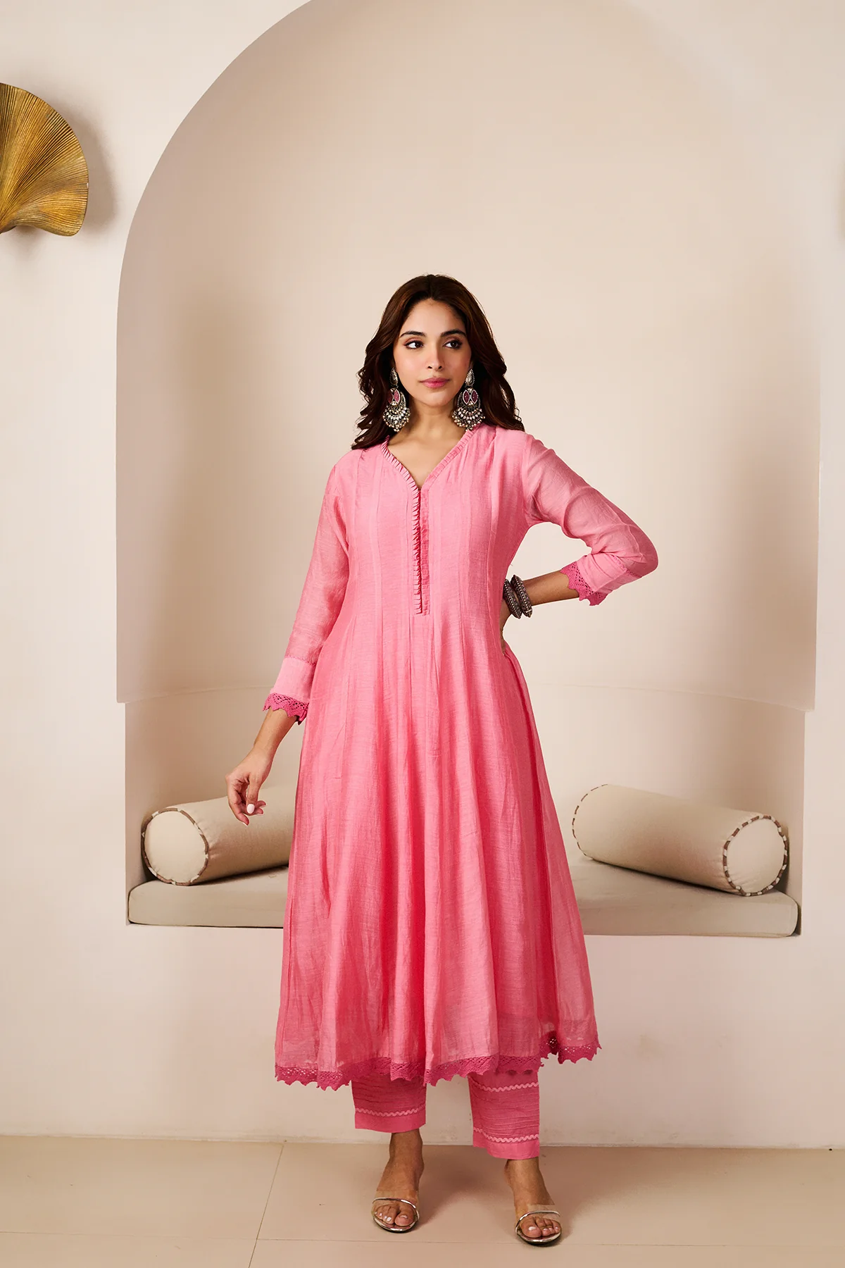 Akshara Pink Chanderi Set of 3 - Image 5