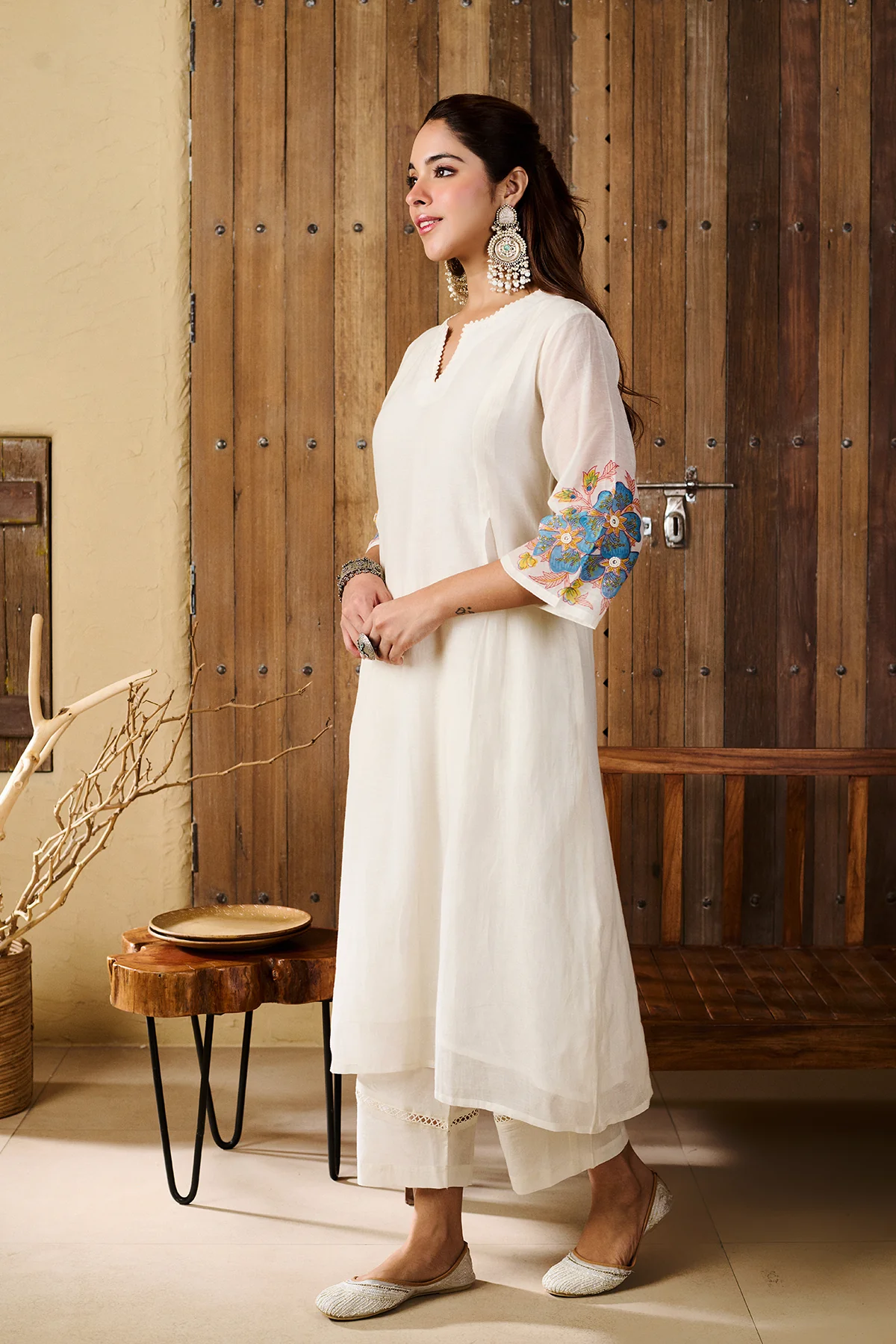 Akshara White Chanderi Set of 3 - Image 4