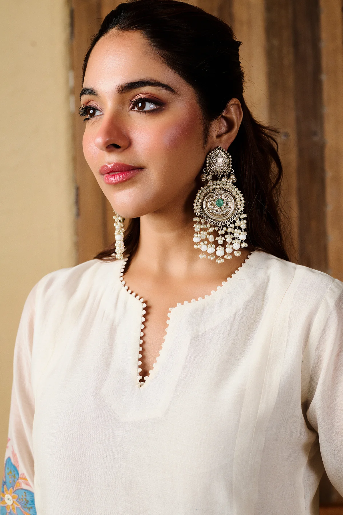 Akshara White Chanderi Set of 3 - Image 6