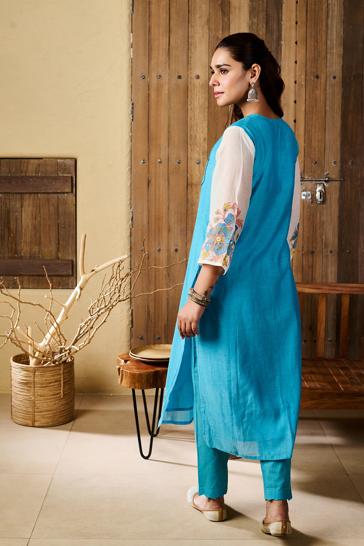 Akshara Blue Chanderi Set of 3 - Image 6