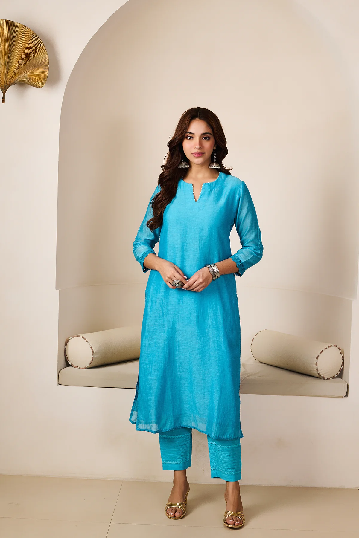 Akshara Blue Chanderi Set of 3 - Image 4