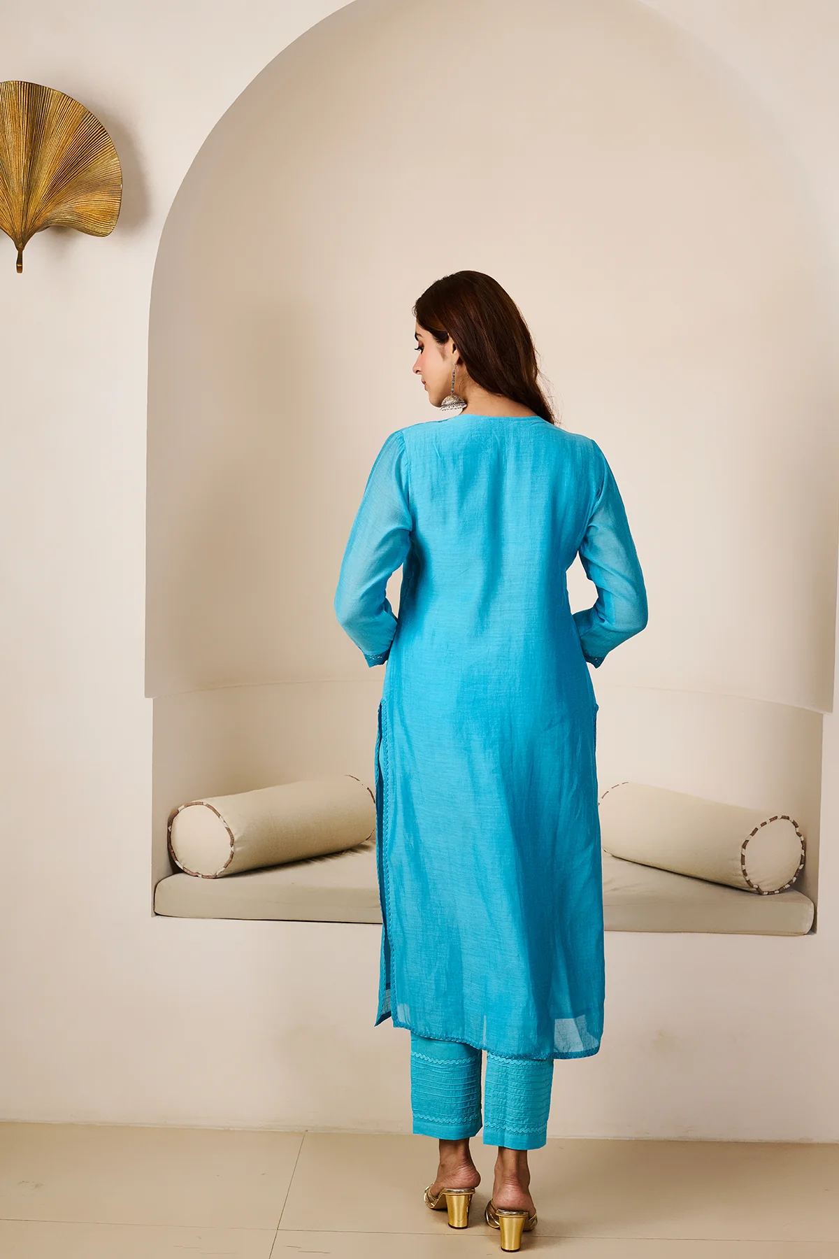 Akshara Blue Chanderi Set of 3 - Image 5