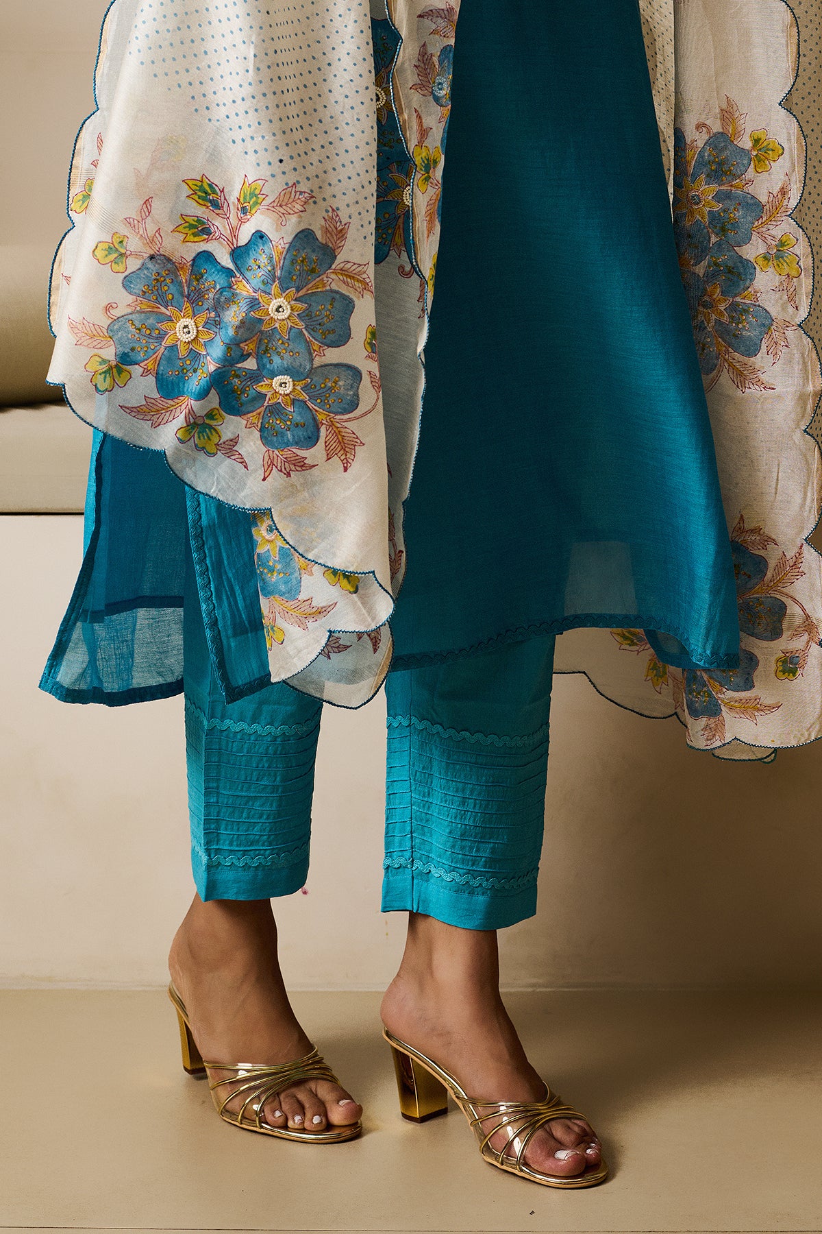 Akshara Blue Chanderi Set of 3 - Image 6