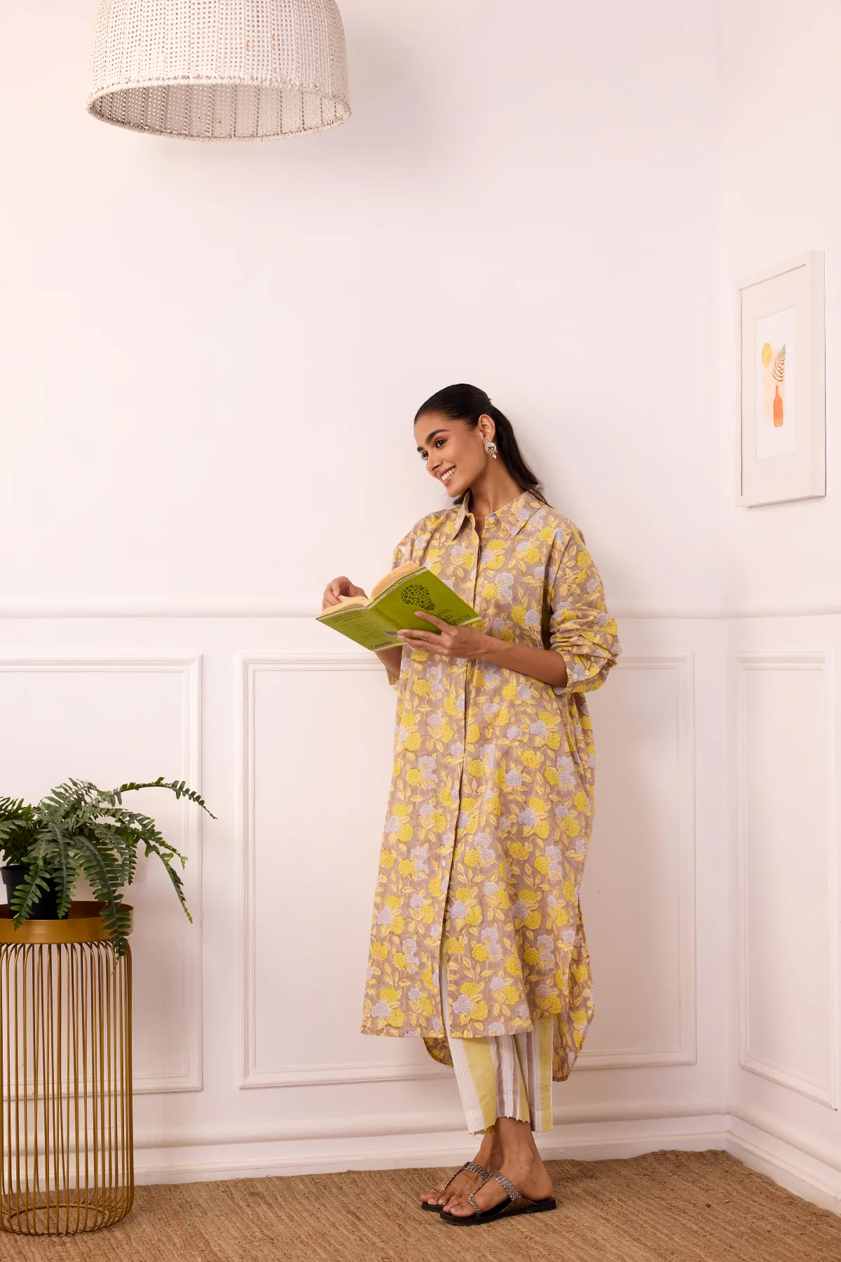 Ambarsariya Brown Long Shirt & Pant Set of 2 - Image 3