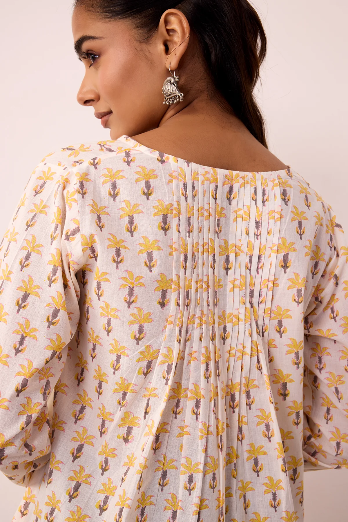 Ambarsariya White & Yellow Cotton Top - Image 6