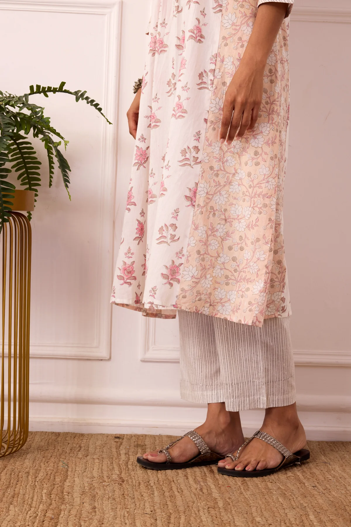 Ambarsariya Peach A-LIne Kurta & Pant Set of 2 - Image 7