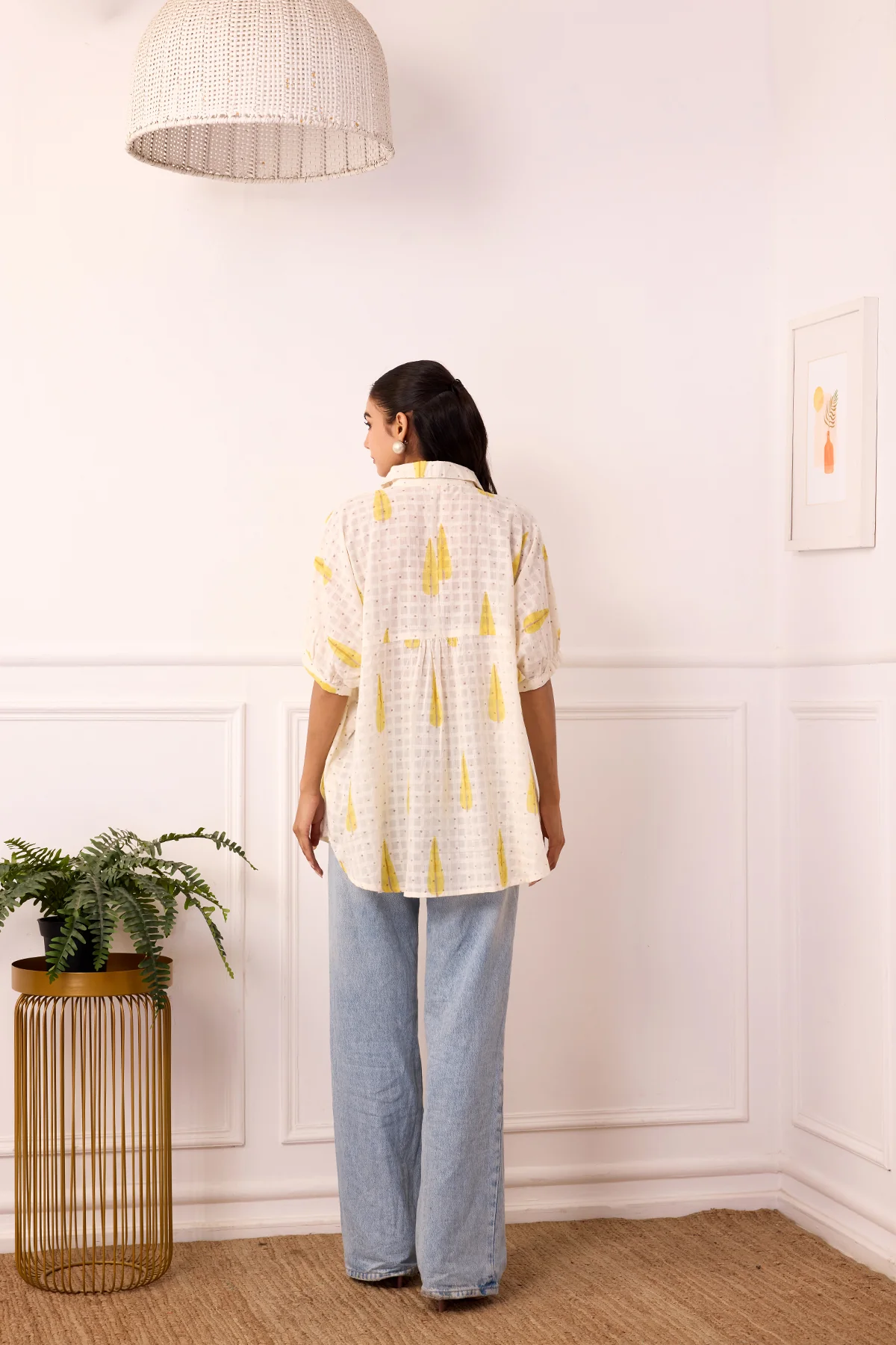 Ambarsariya Off White Cotton Dobby Top - Image 5