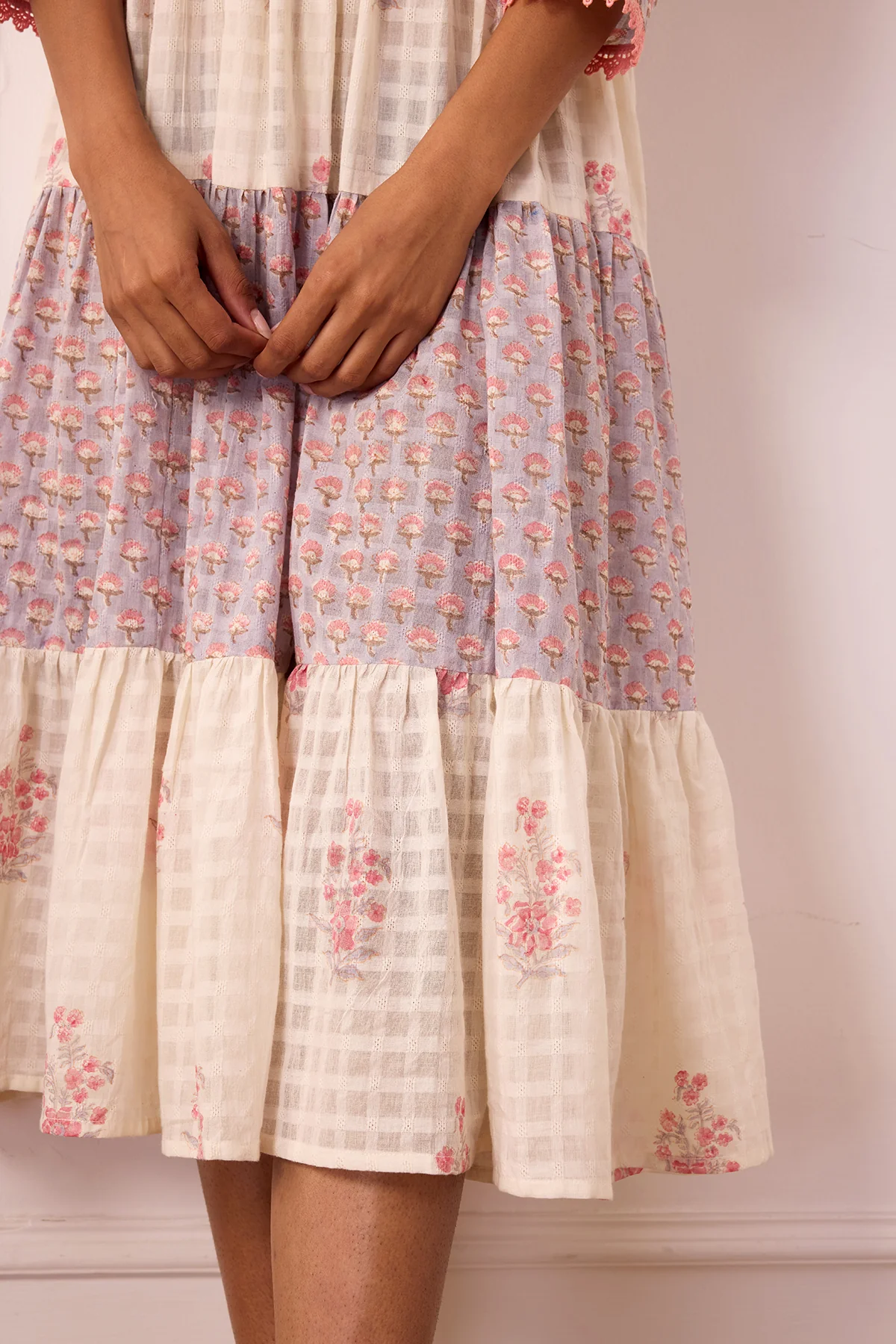 Ambarsariya Peach Tier Dress - Image 4