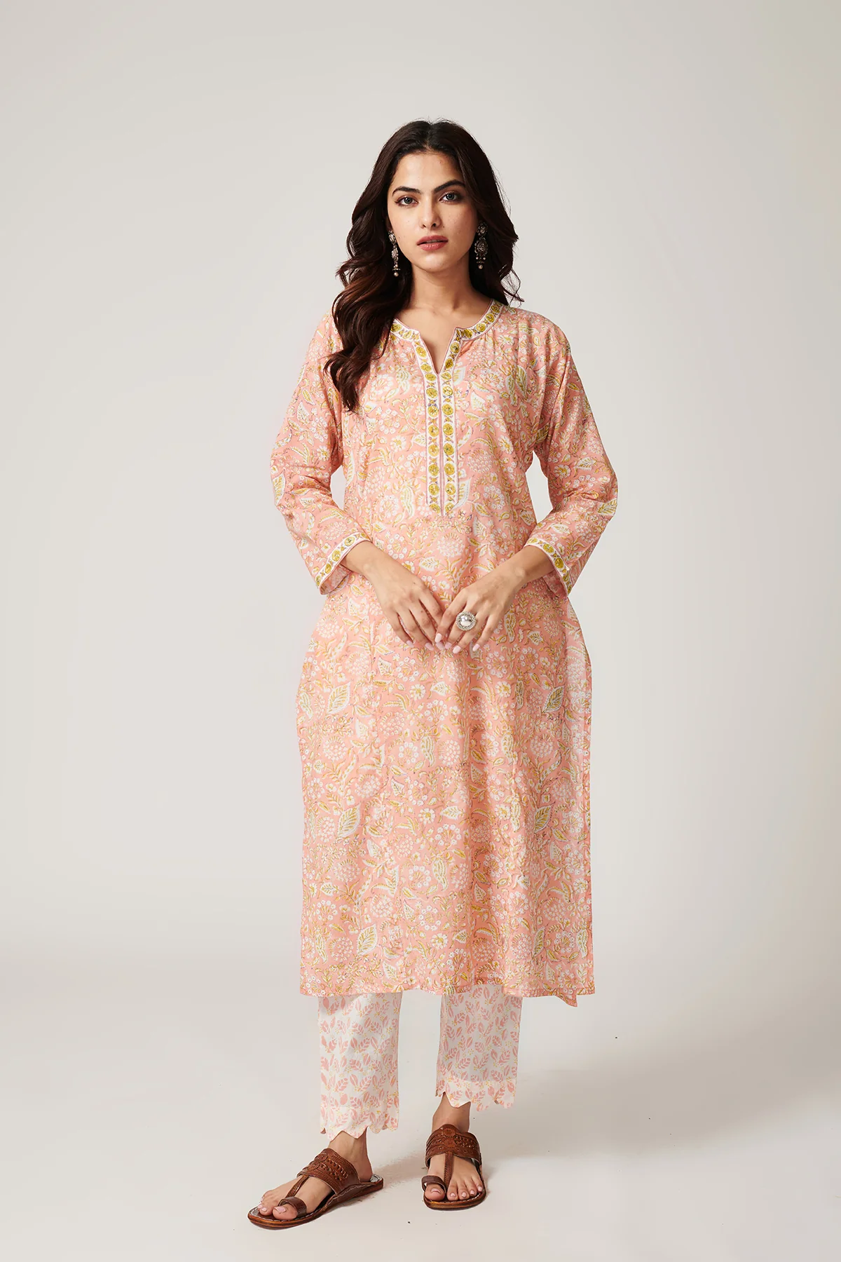 Bahar Peach Cotton suit set of 3 - Image 3
