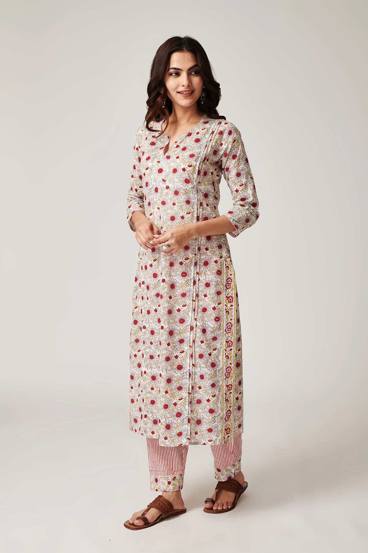 Bahar Beige Cotton suit set of 3 - Image 4