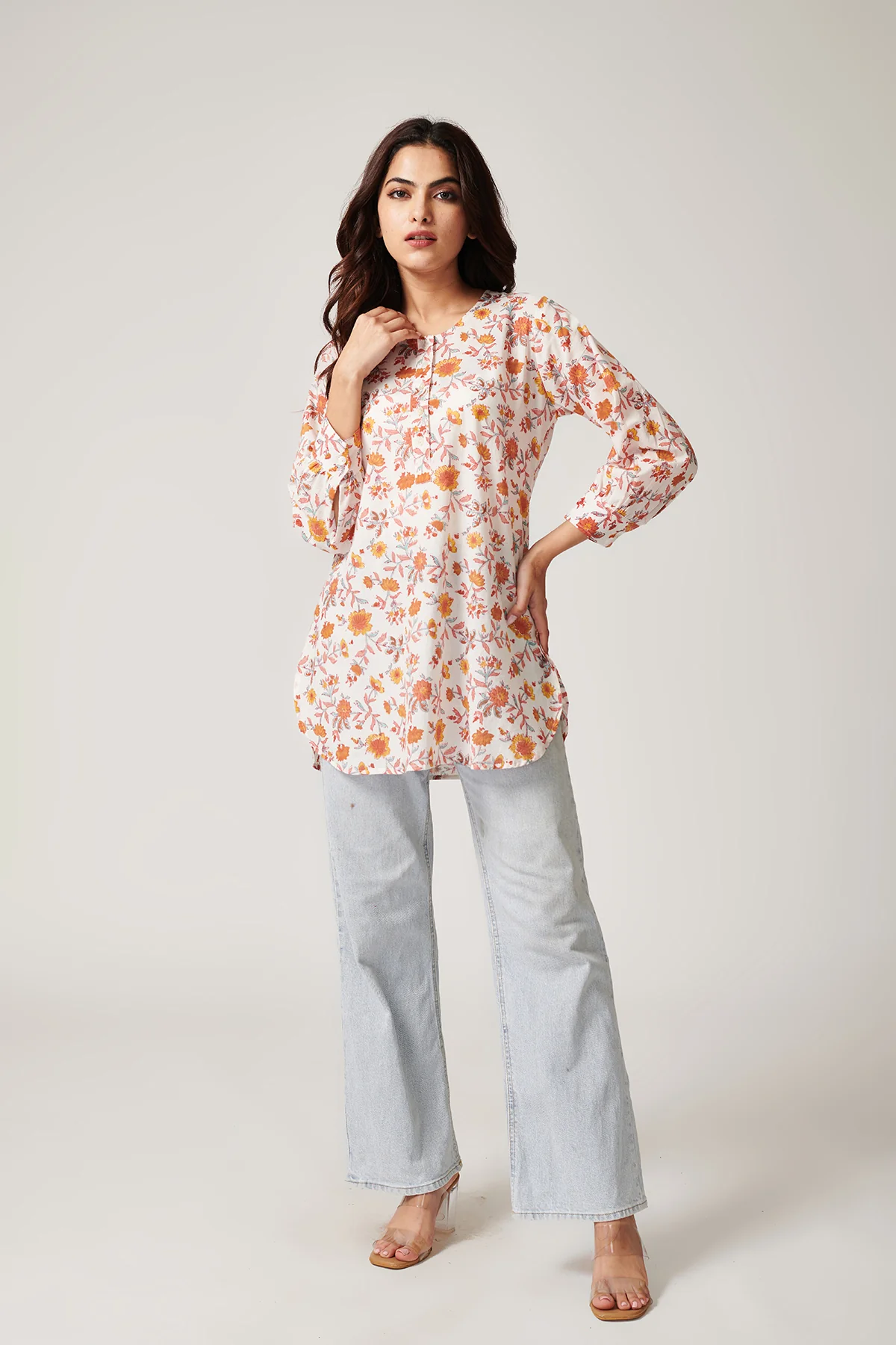 Bahar White Block Printed Top - Image 3