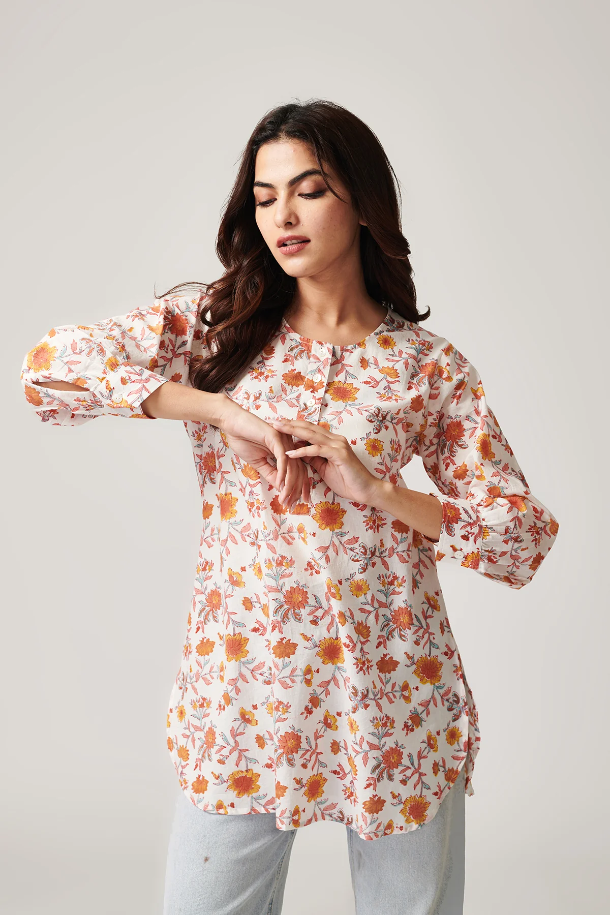 Bahar White Block Printed Top - Image 4