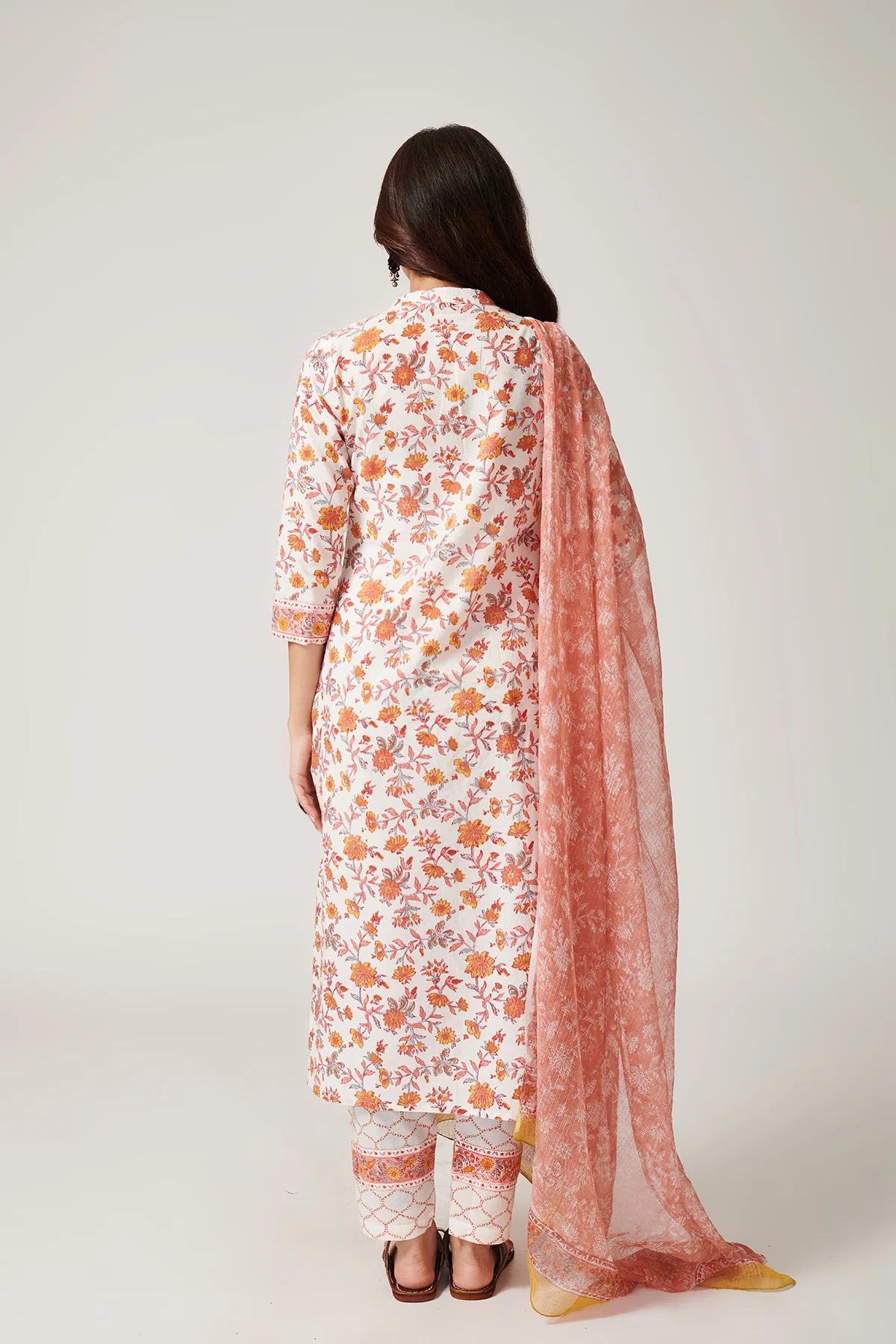 Bahar White Cotton suit set of 3 - Image 4