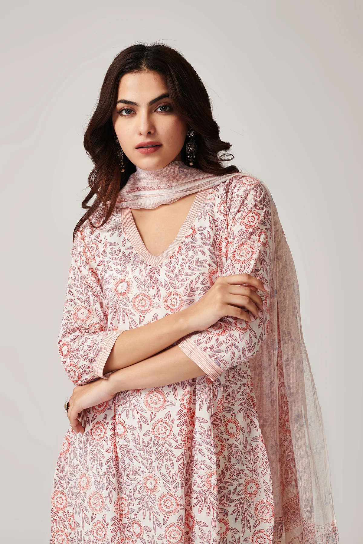 Bahar Peach Cotton suit set of 3 - Image 5