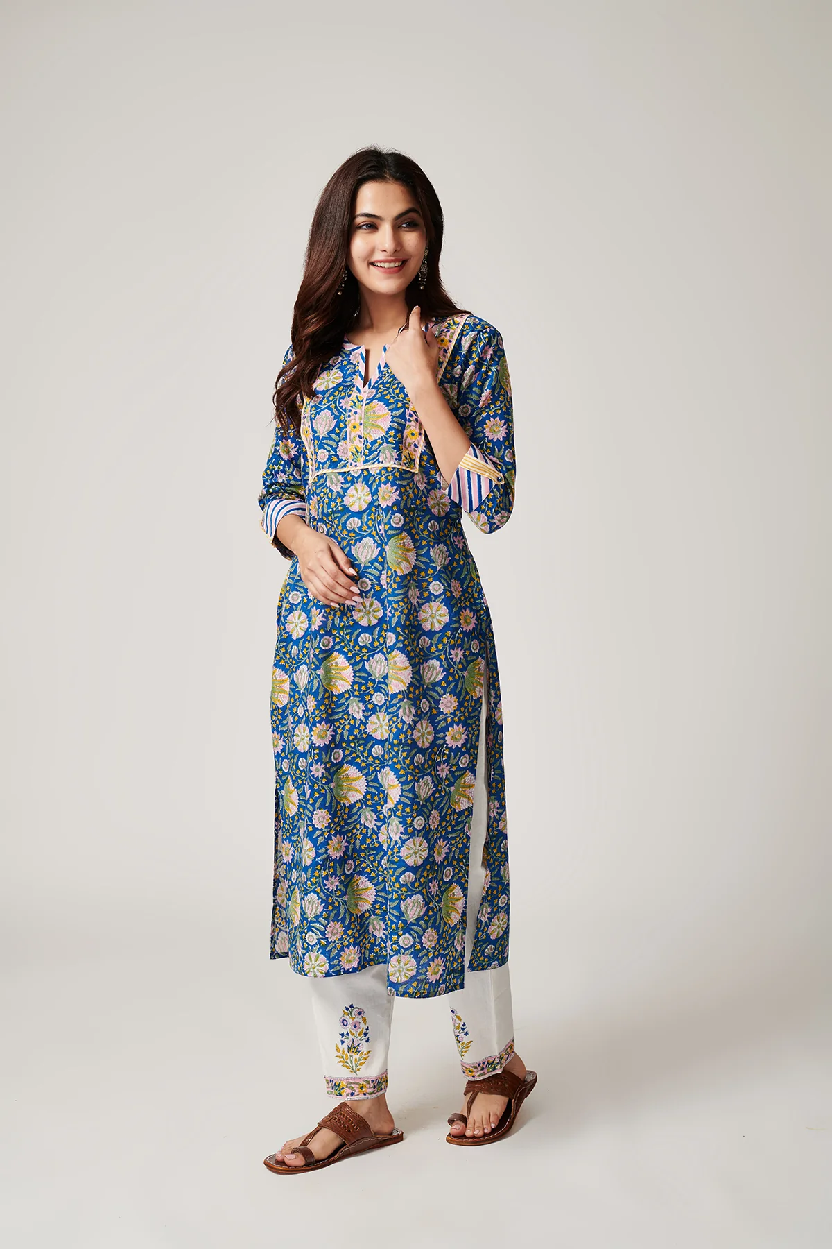 Bahar Blue Cotton suit set of 3 - Image 3