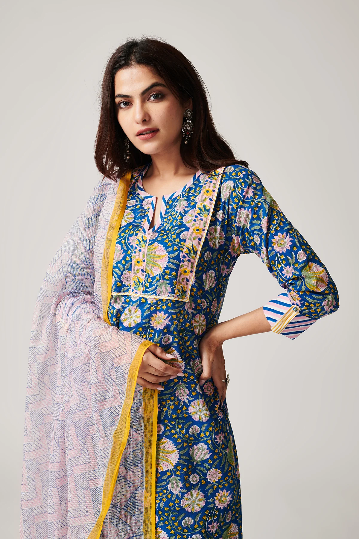 Bahar Blue Cotton suit set of 3 - Image 6