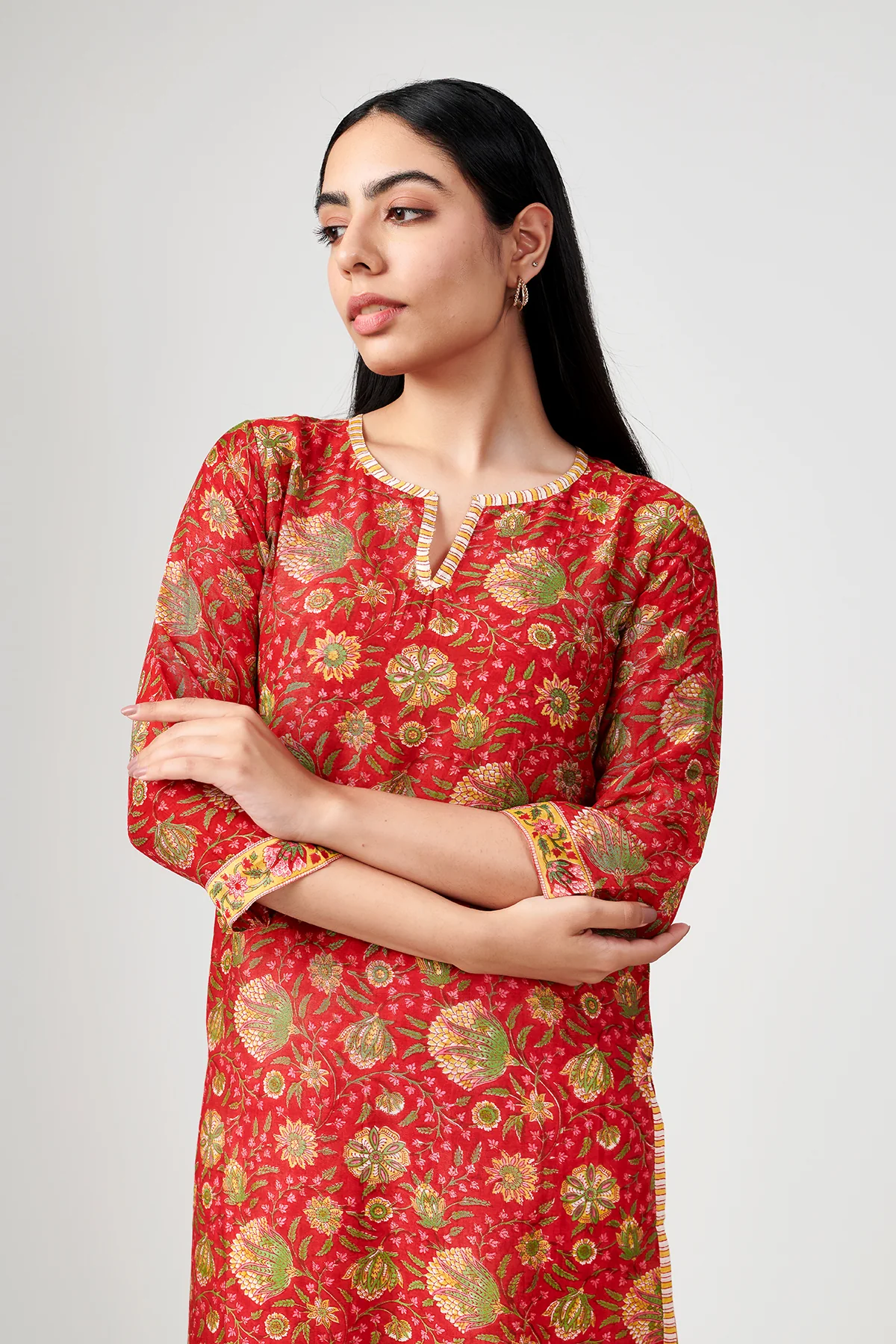 Noor Red Cotton Silk Set of 3 - Image 3