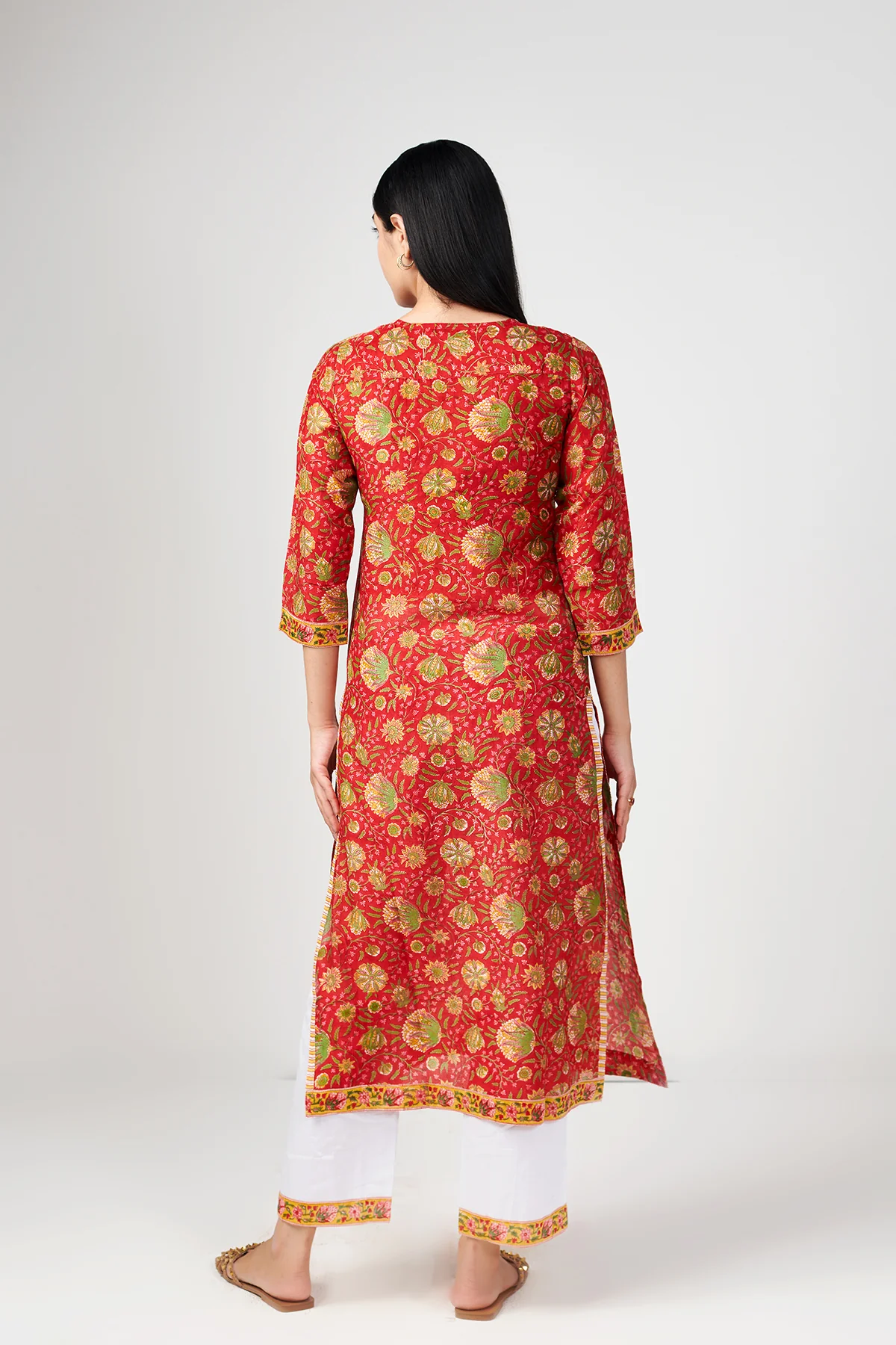 Noor Red Cotton Silk Set of 3 - Image 5