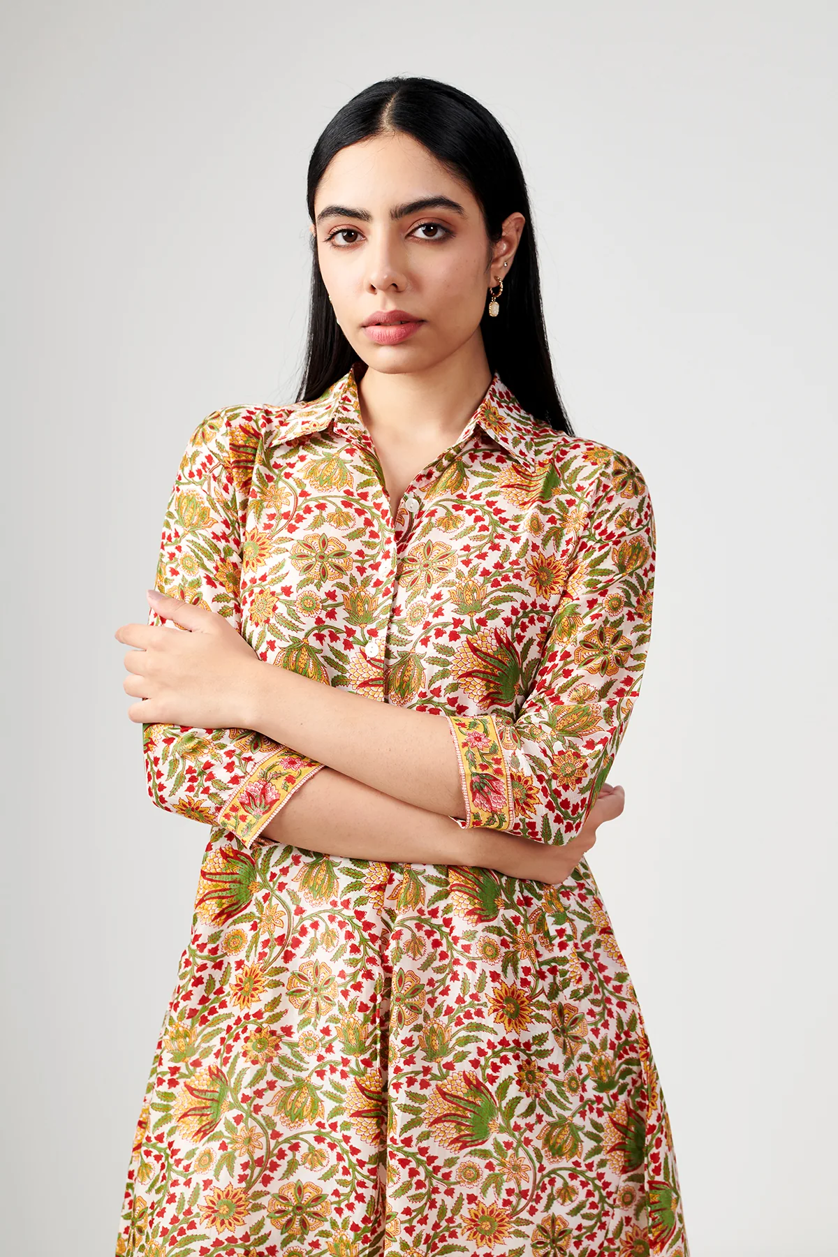 Noor White Cotton Silk Co-Ord Set of 2 - Image 3