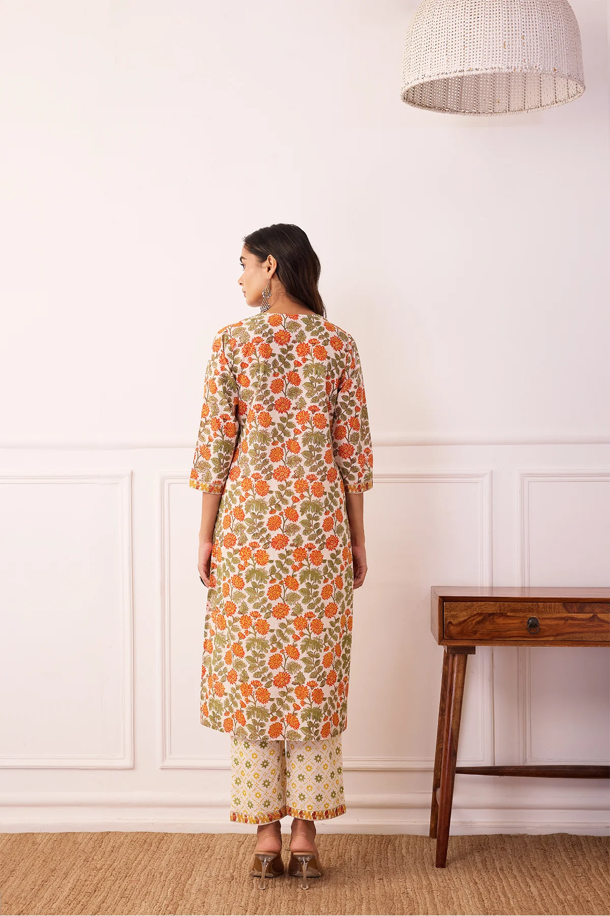 Gul-Posh Orange Cotton Suit Set of 3 - Image 6