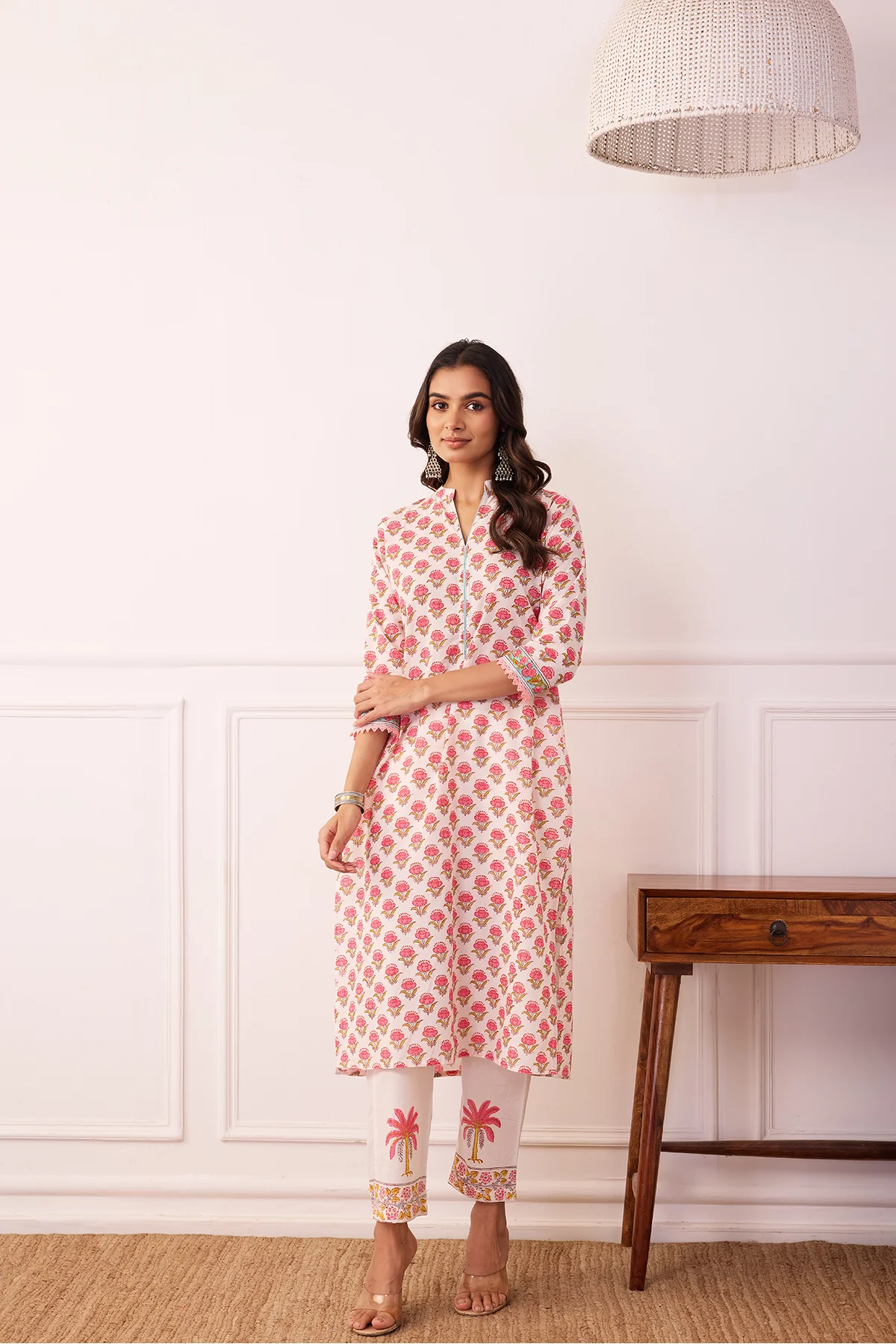 Gul-Posh Pink Cotton Suit Set of 3 - Image 3