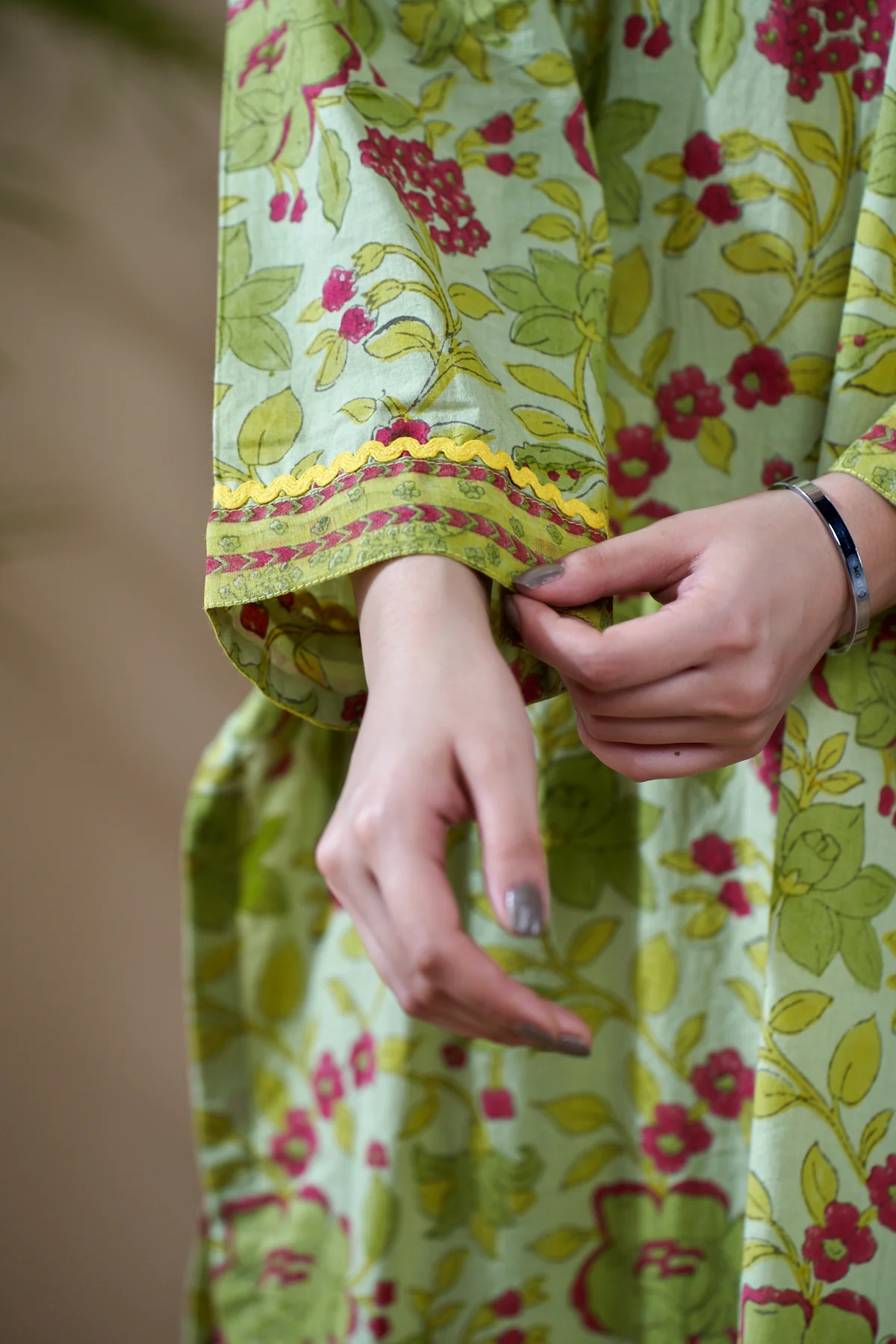 Gulab Green Cotton Suit Set of 3 - Image 5