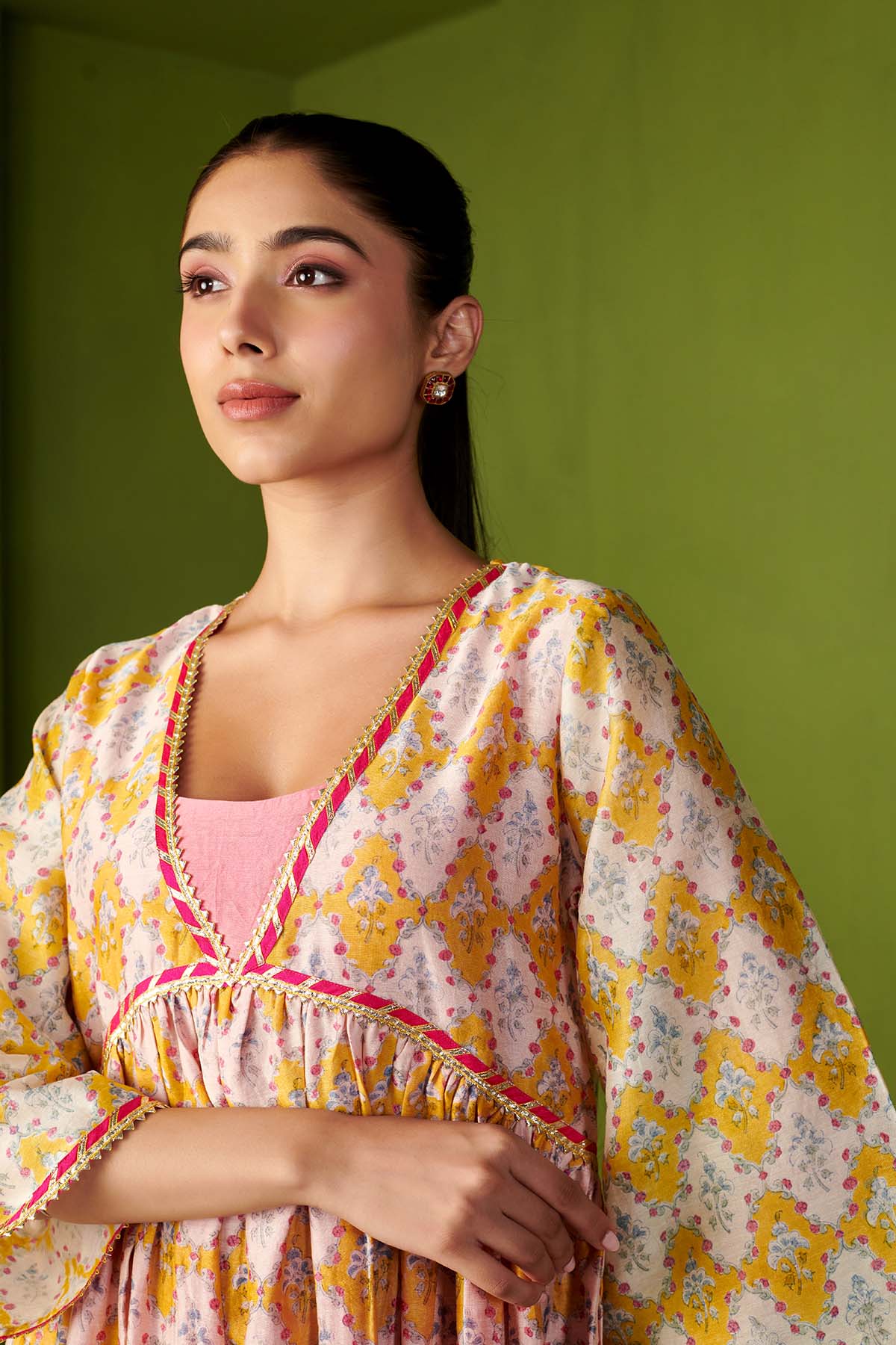 JASHN 2.O YELLOW CHANDERI KURTA SET OF 3 - Image 3