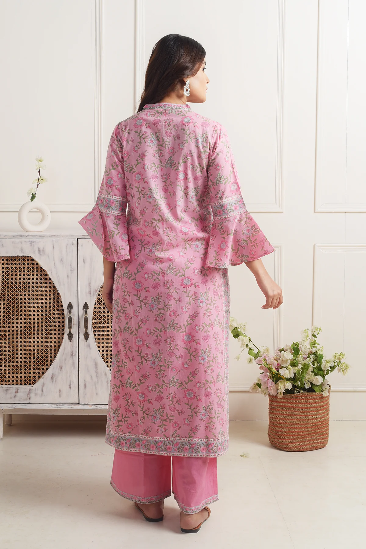 Madhuvan Pink Cotton Kurta Set of 2 - Image 4
