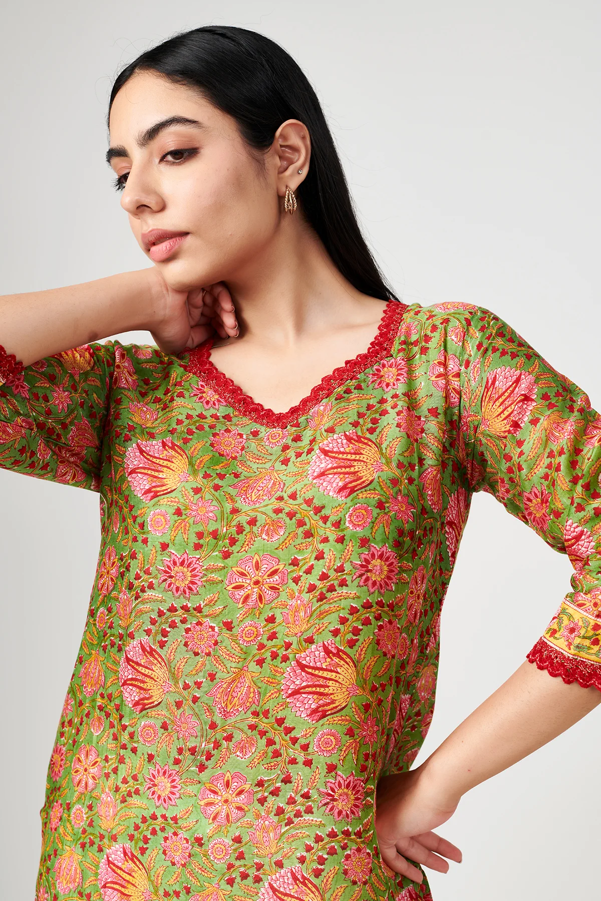 Noor Green Cotton Silk Set of 3 - Image 4