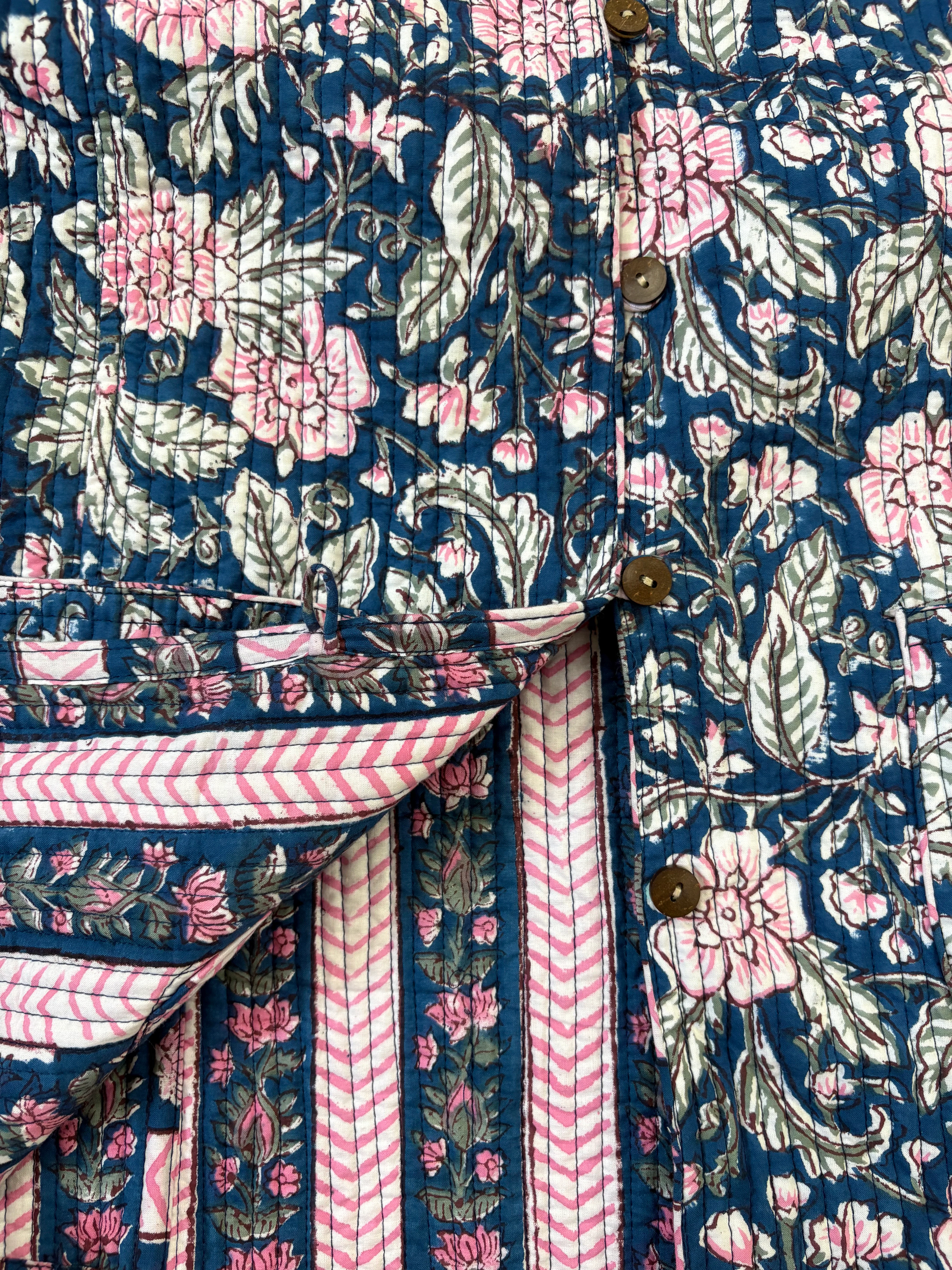 Reversible Quilted Full Sleeve Blue Jacket - Image 8