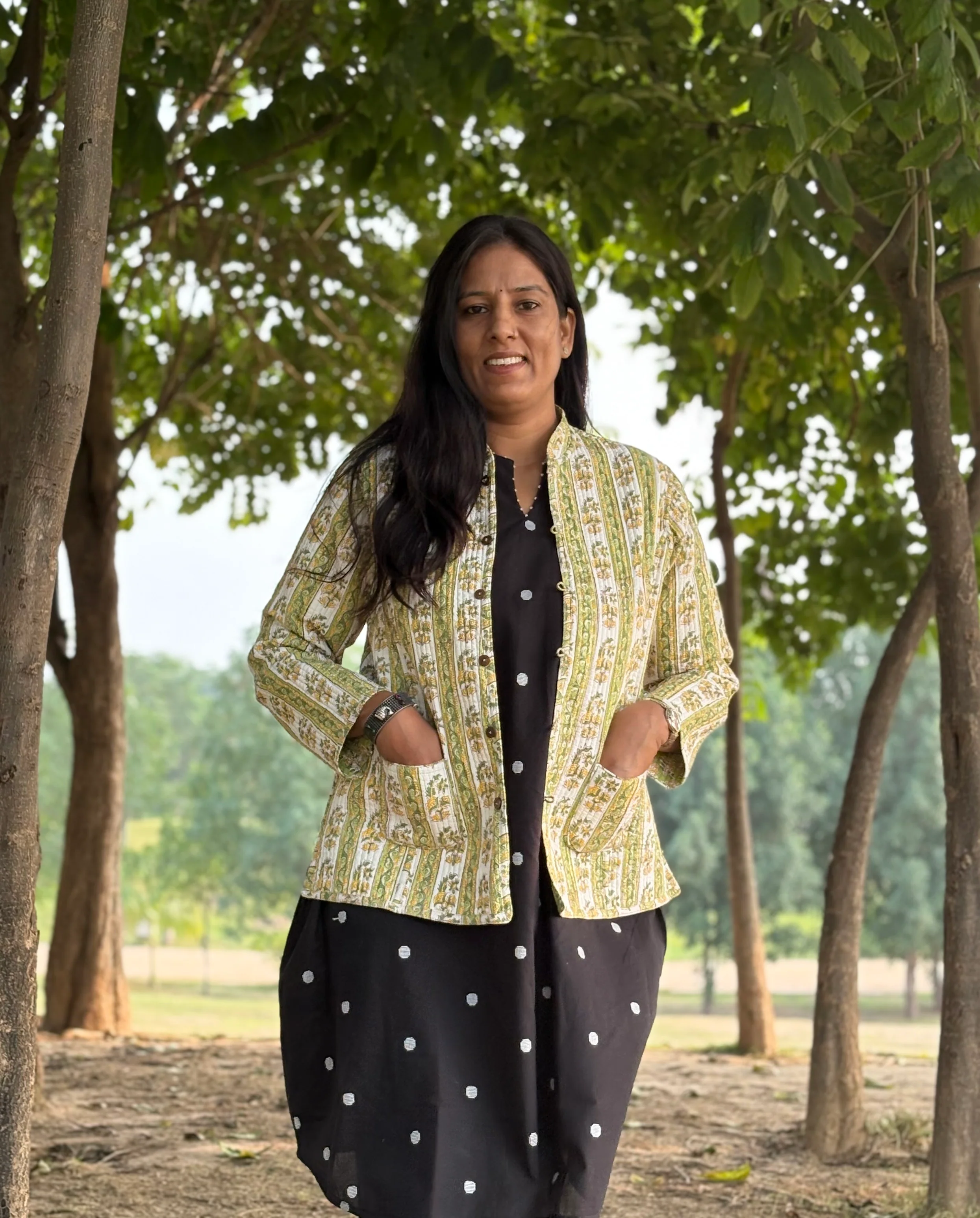 Reversible Quilted Full Sleeve Green Jacket - Image 5