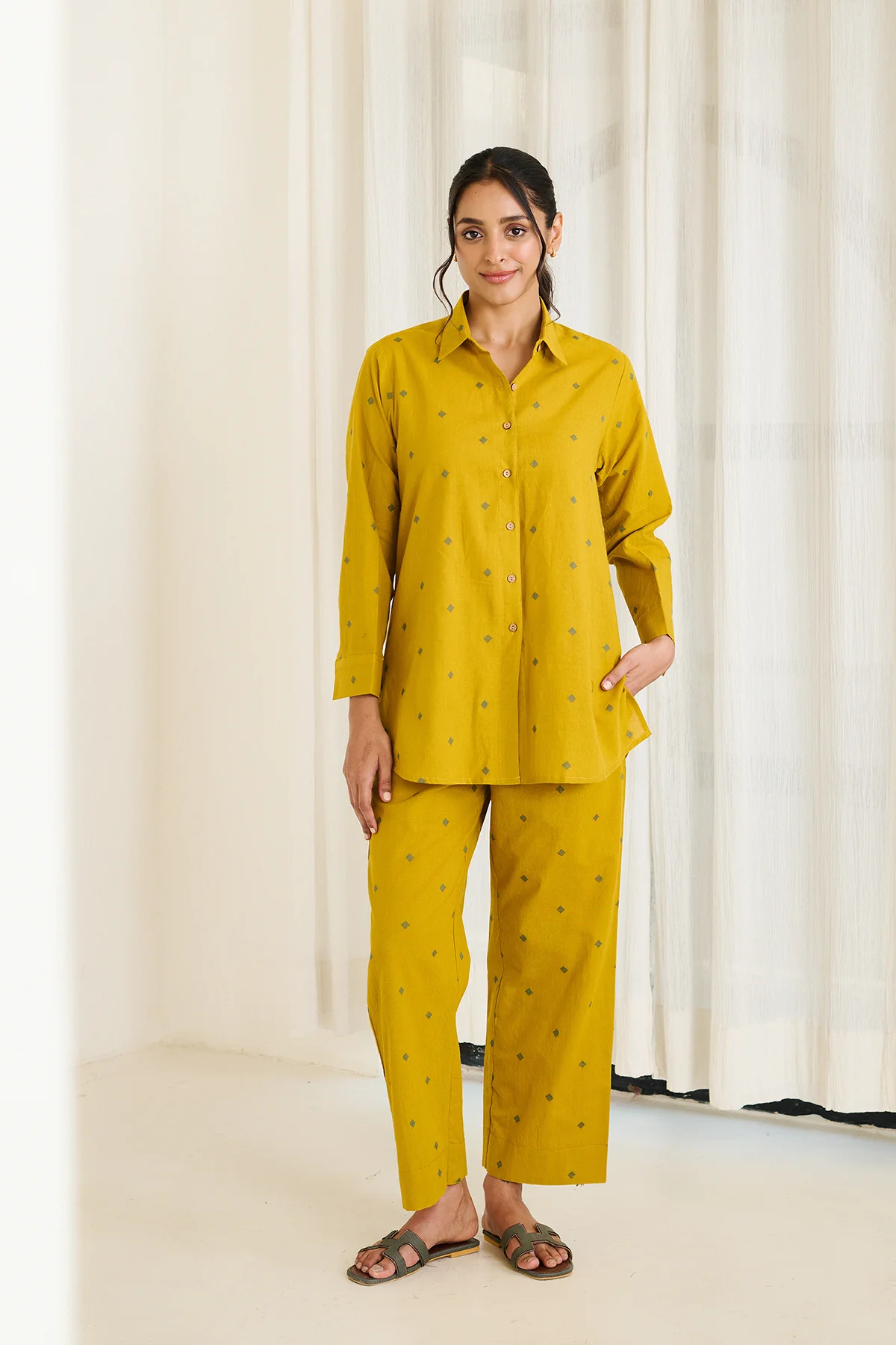 SAADGI-MUSTARD CO-ORD SET -SET OF 2