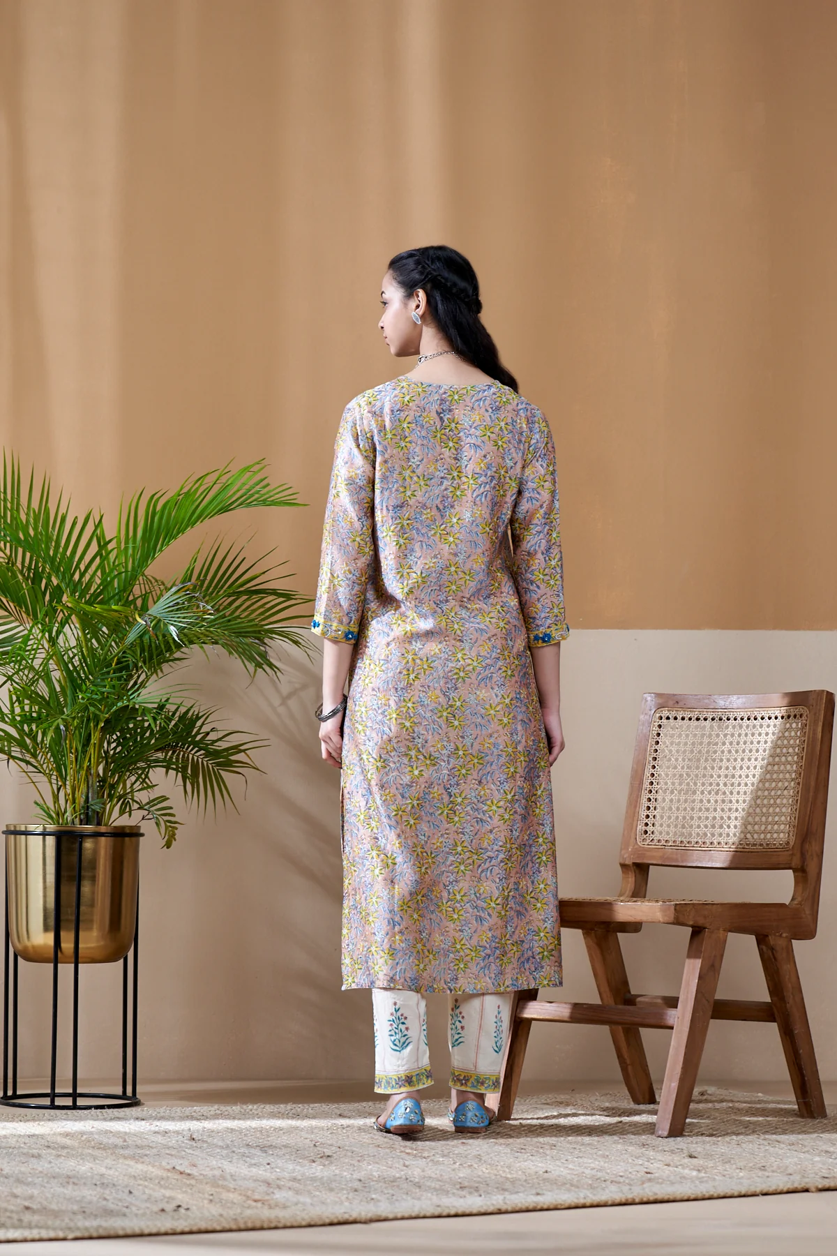 Zarin Grey Chanderi Suit Set of 3 - Image 4